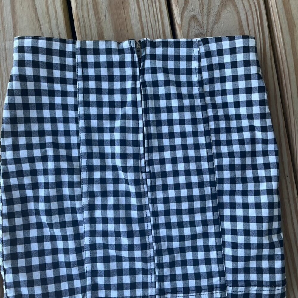Free People Size 2 Small Black & White Gingham Plaid Mini Skirt Femme - Picture 10 of 10